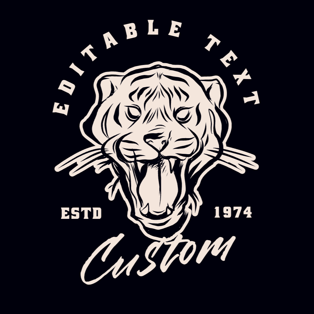 Tiger vintage badge editable t-shirt template | Create Merch