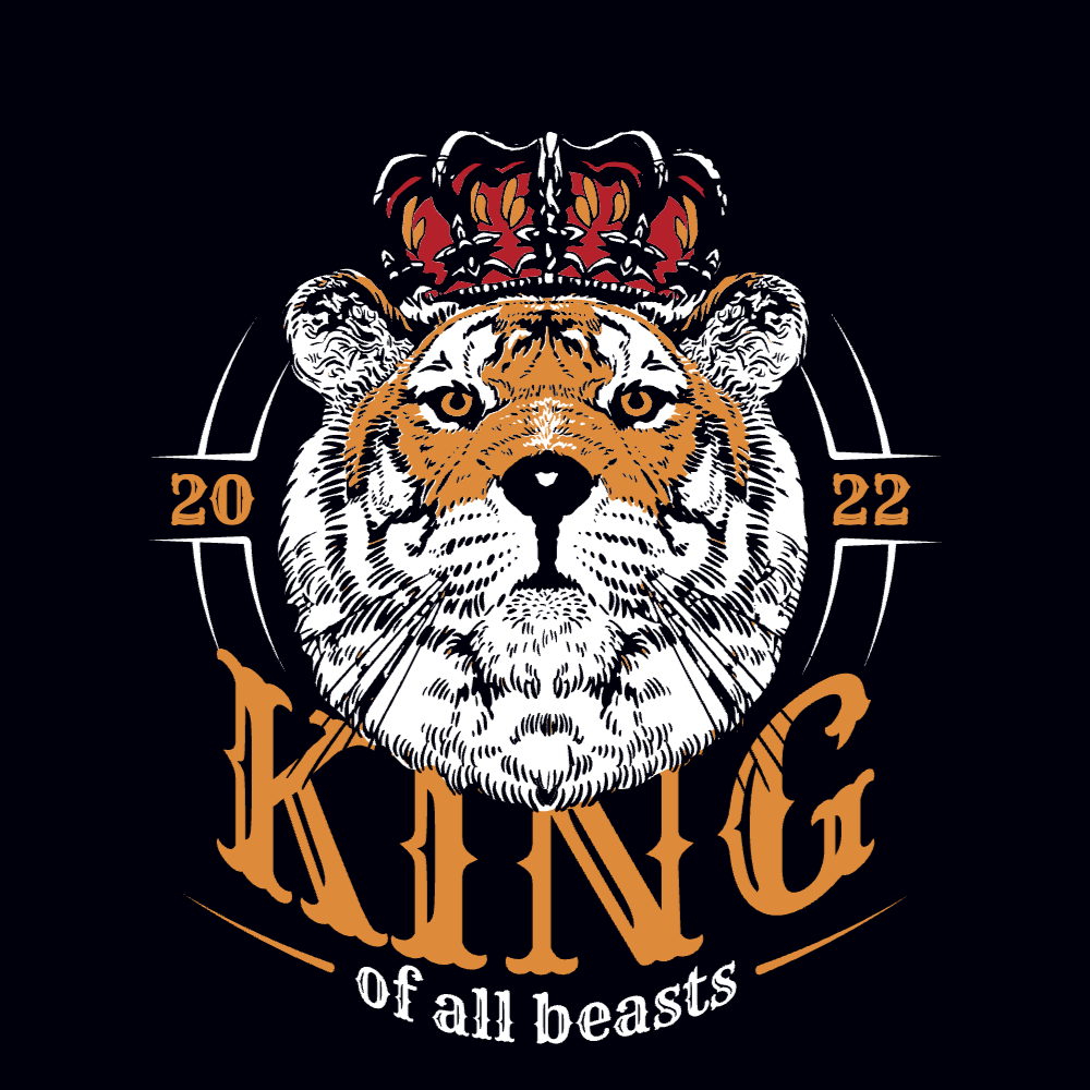 Tiger with crown editable t-shirt template | Create Merch Online