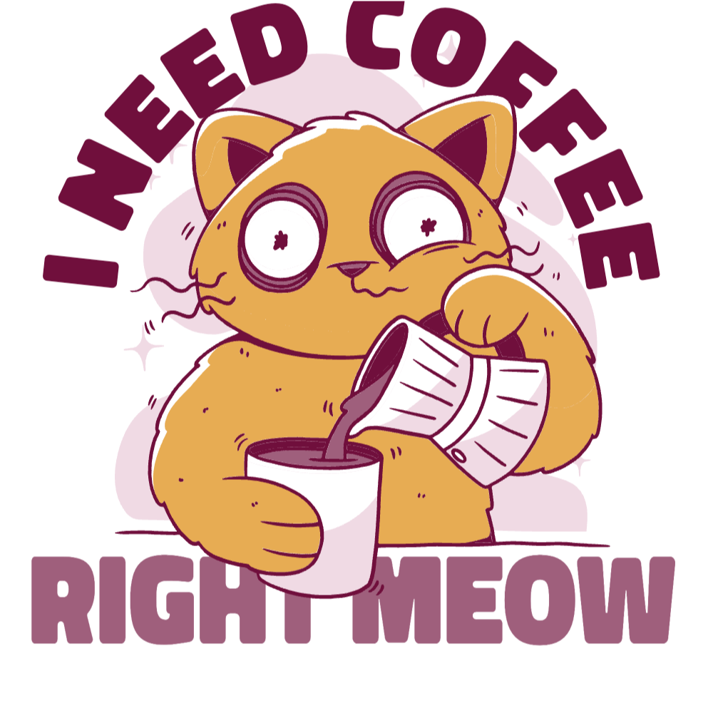 Tired cat coffee editable t-shirt template | T-Shirt Maker