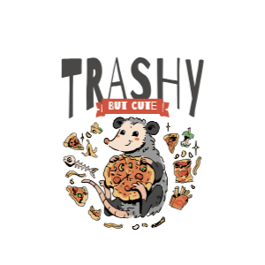 Possum eating trash editable t-shirt design template