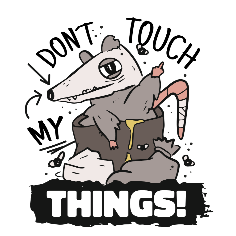 Trash possum editable t-shirt template