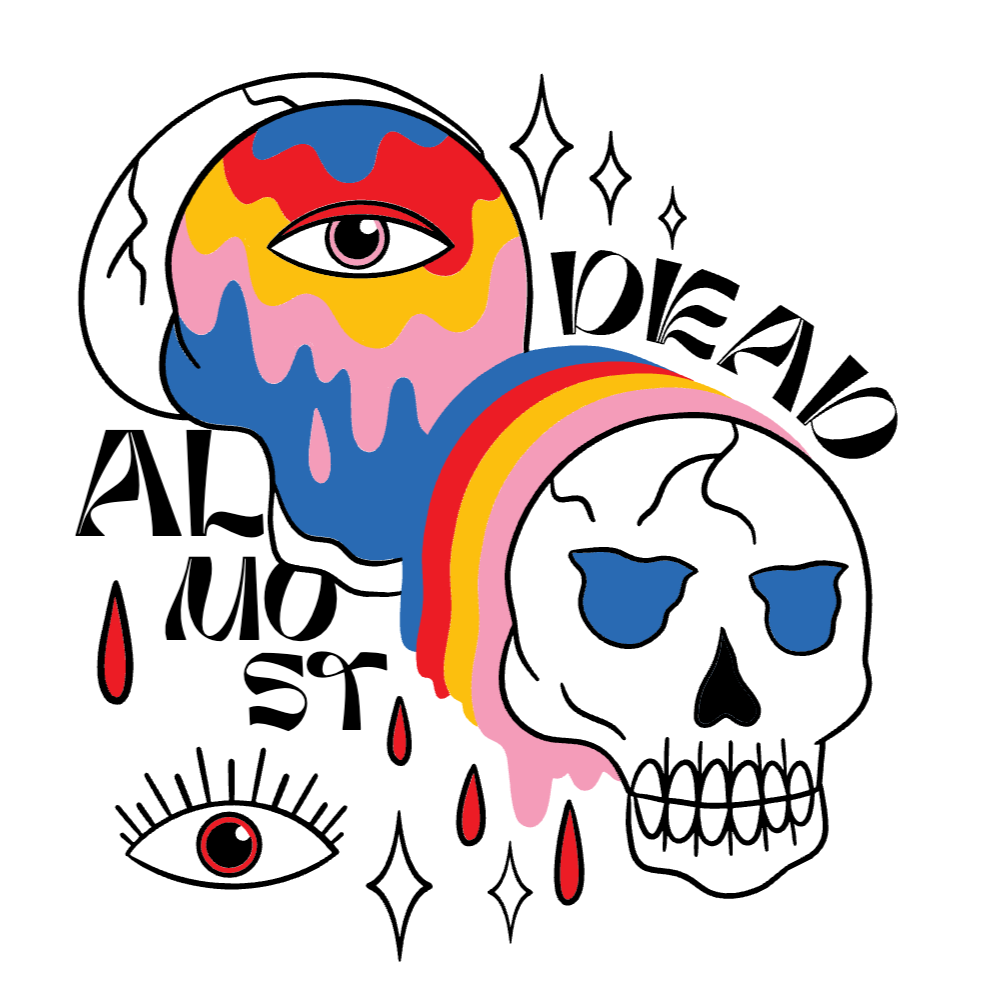 Trippy colorful skull editable t-shirt template | Create Designs