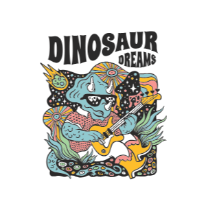 Trippy dinosaur editable t-shirt template