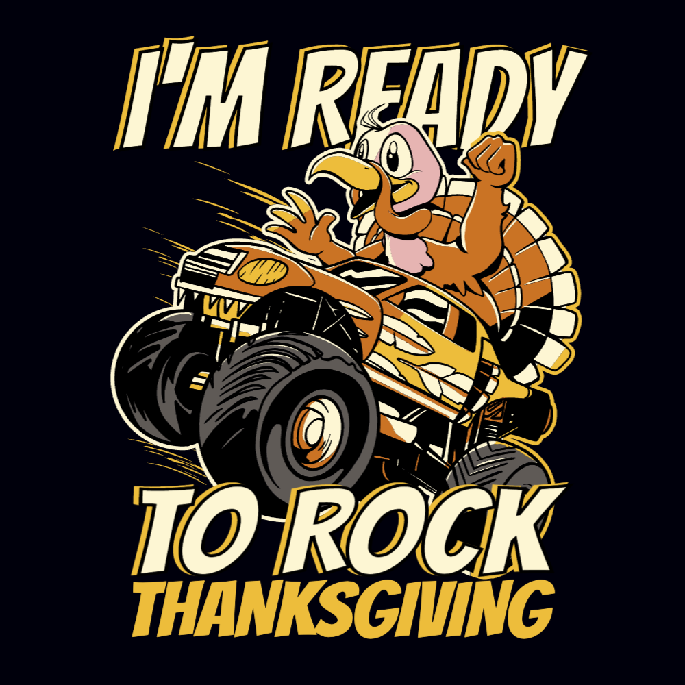Truck turkey editable t-shirt template