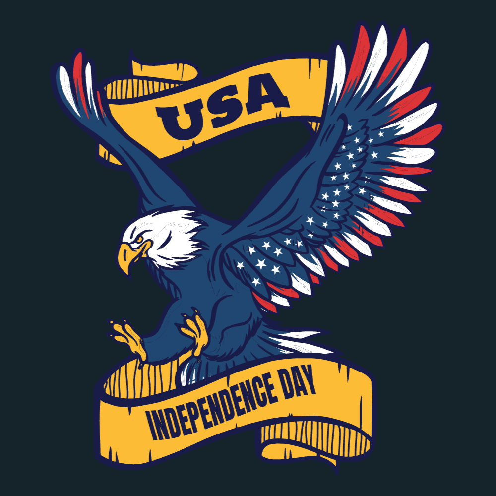 USA Eagle illustration editable t-shirt template | Create Merch