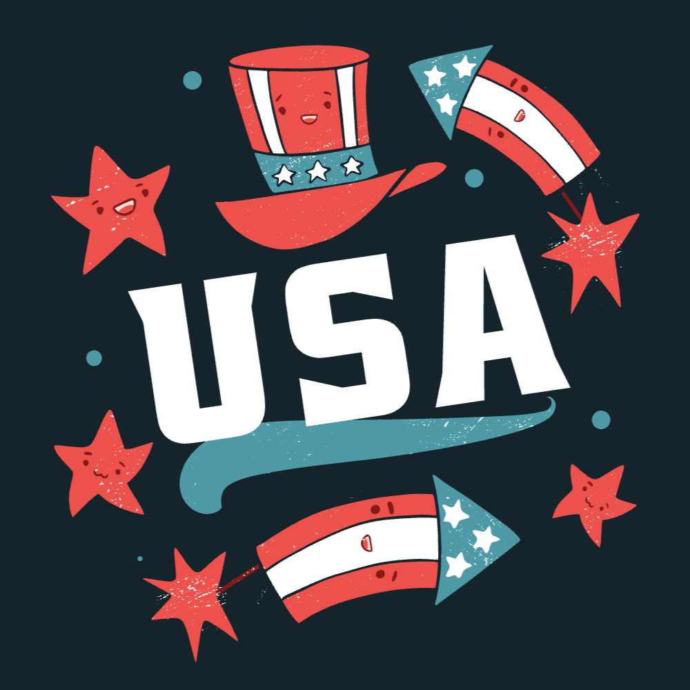 USA fireworks editable t-shirt template | Create Merch Online
