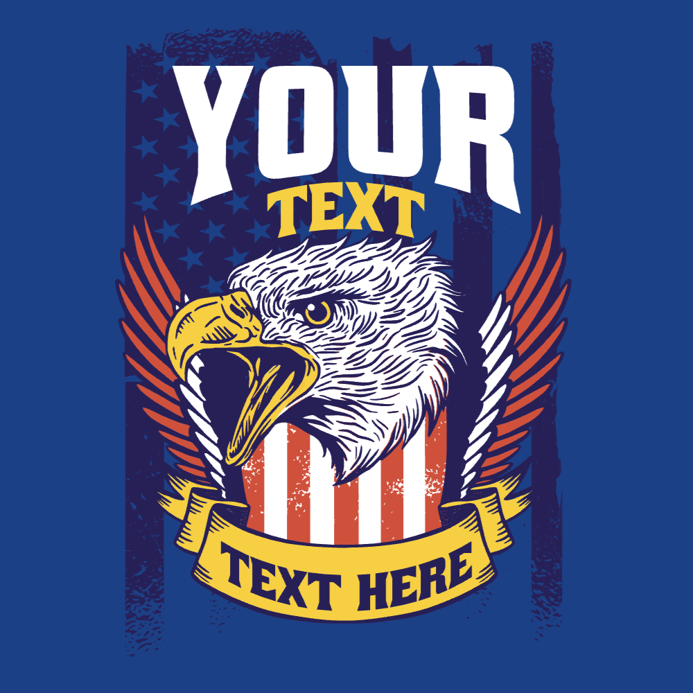 USA flag and eagle editable t-shirt template | T-Shirt Maker