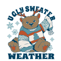 Sweater bear editable t-shirt template