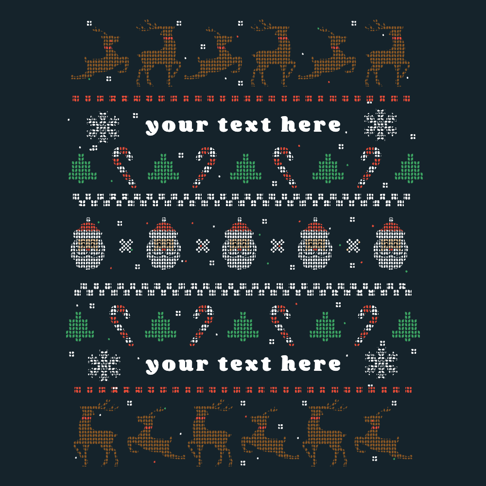 Ugly sweater editable t-shirt template
