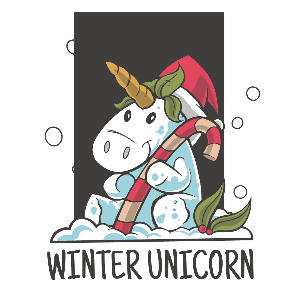 Unicorn in winter editable t-shirt template | Create Merch