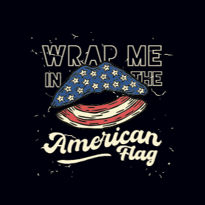 USA flag lips editable t-shirt template