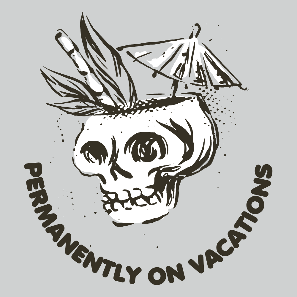 Vacation skull editable t-shirt template | Create Merch