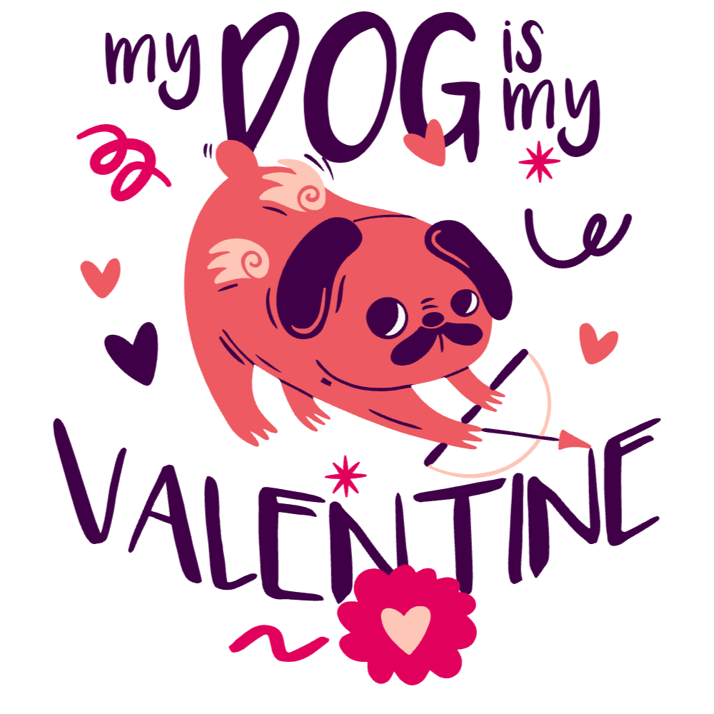 Valentines day dog editable t-shirt template | Create Online