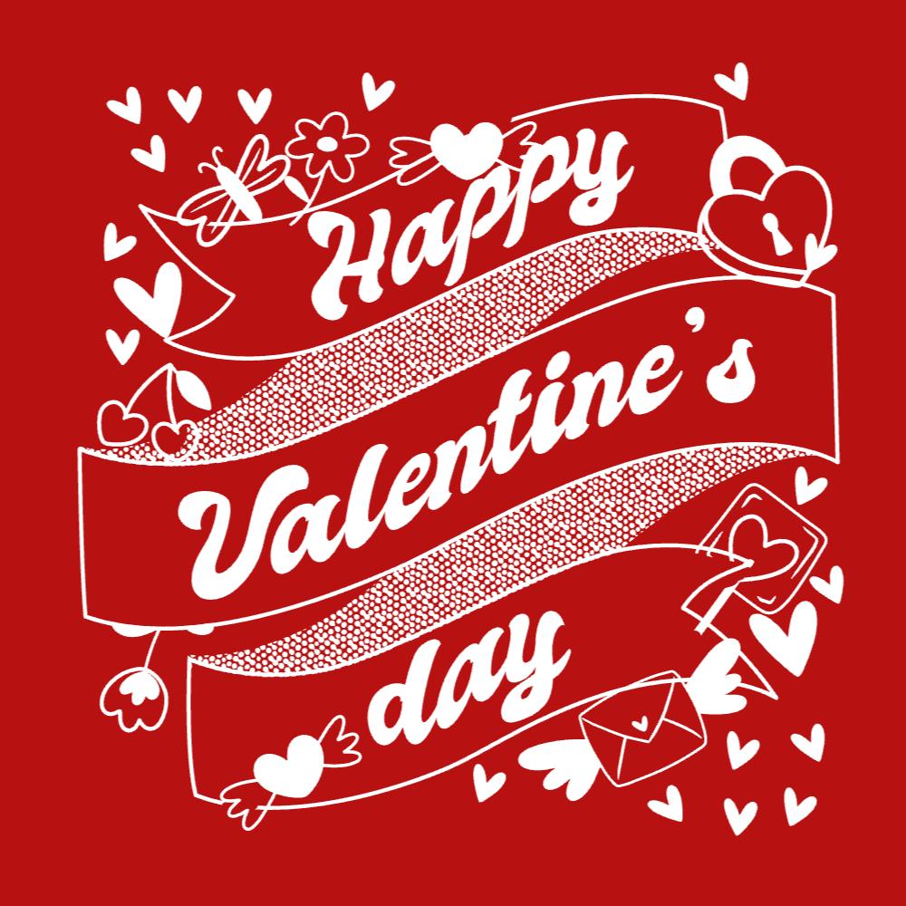 Valentine's day ribbon editable t-shirt template