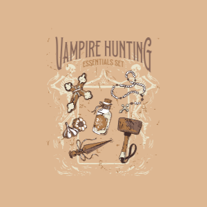 Vampire hunting editable t-shirt template
