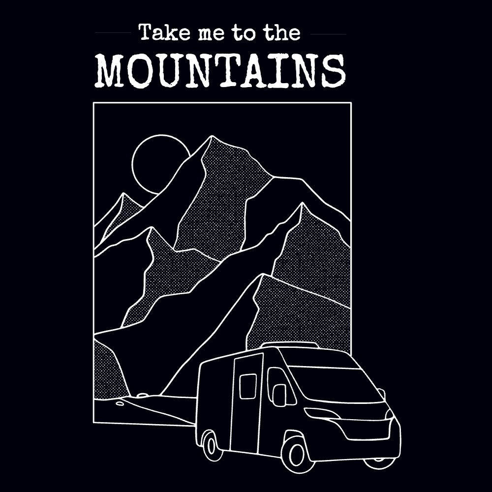 Van in mountains t-shirt template editable | Create Online