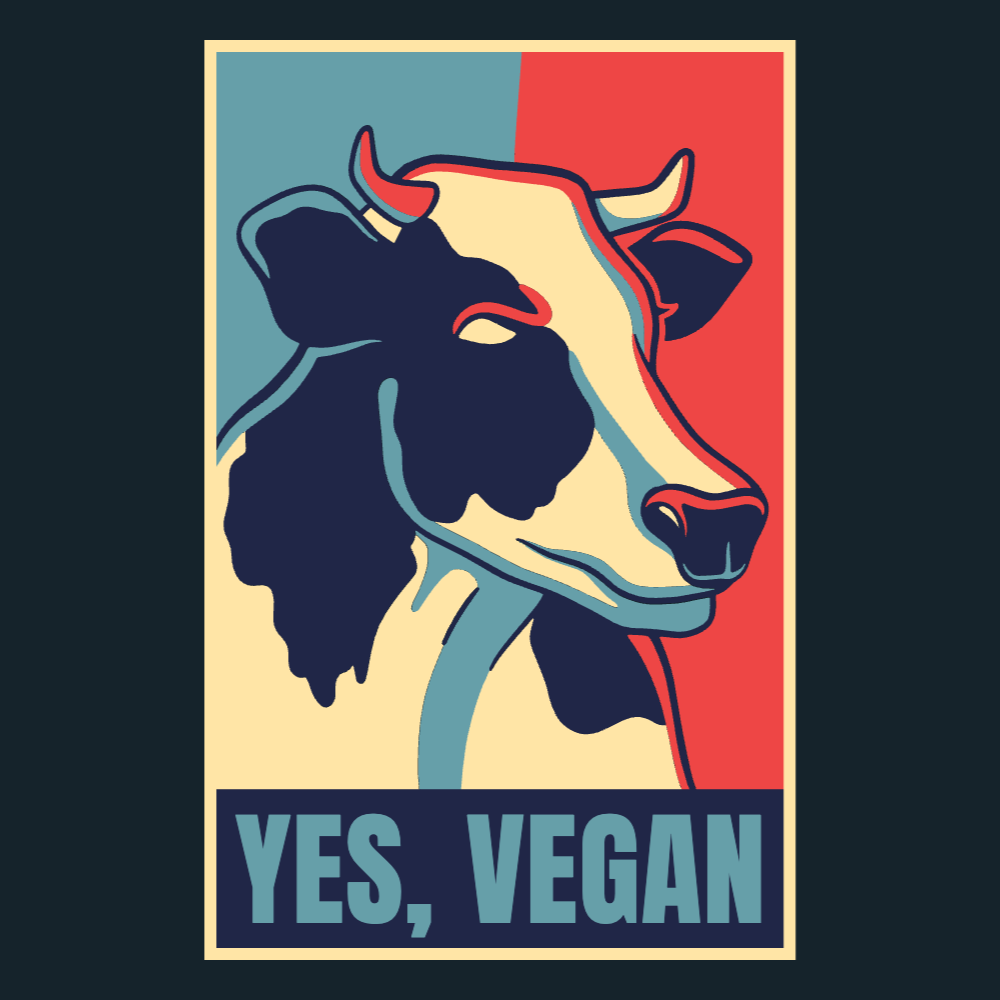 Vegan cow retro editable t-shirt template | Create Designs