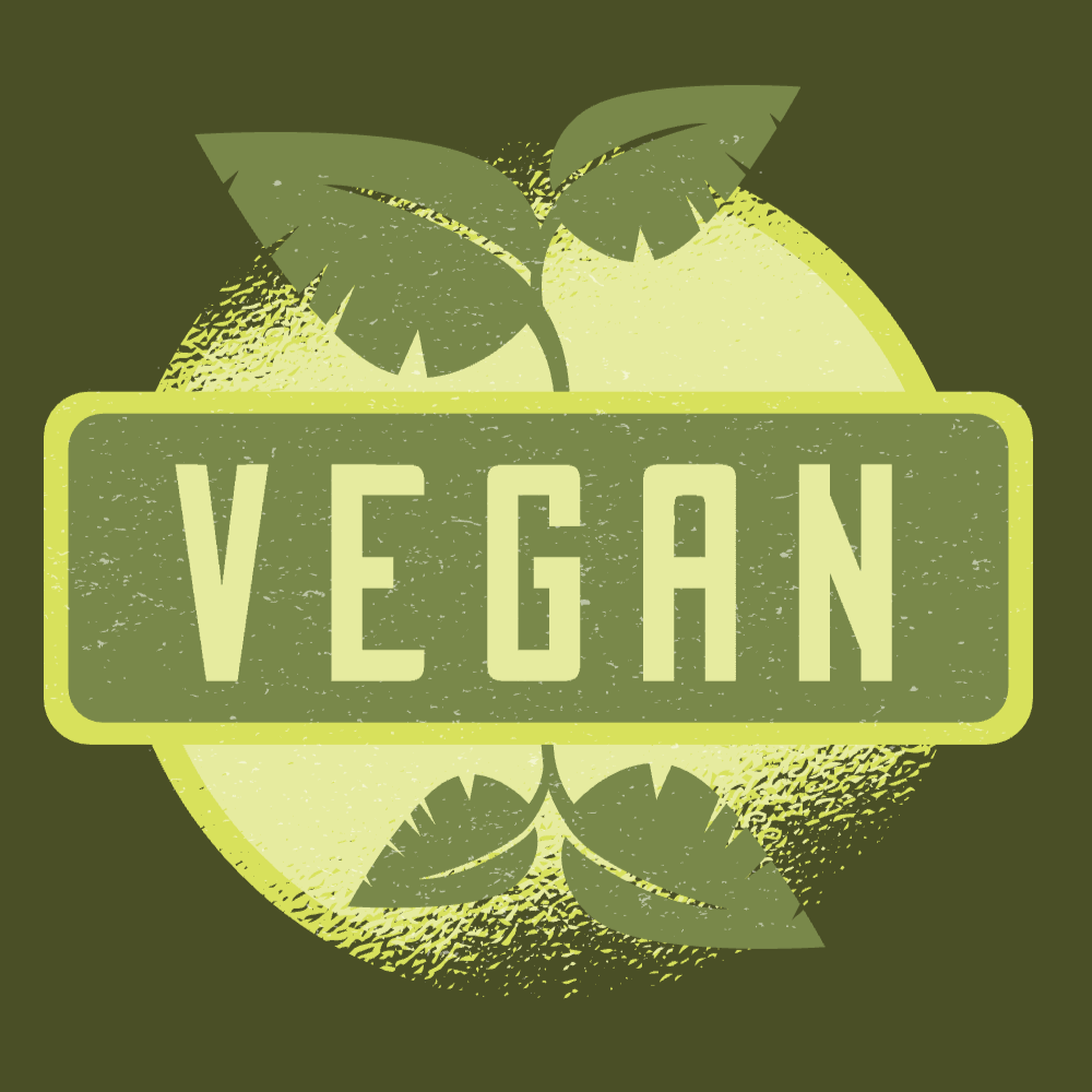 Vegan textured badge editable t-shirt template | Create Merch Online