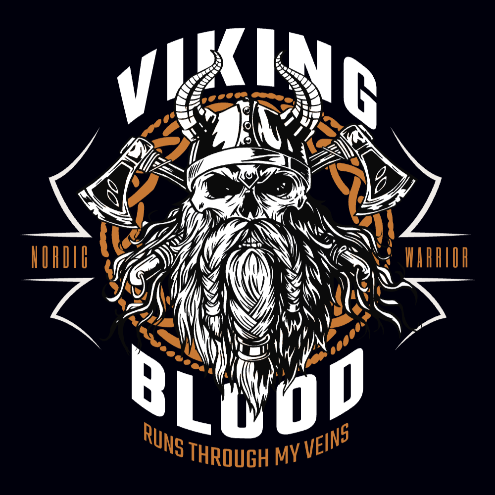 Viking blood skull editable t-shirt template | Create Merch Online