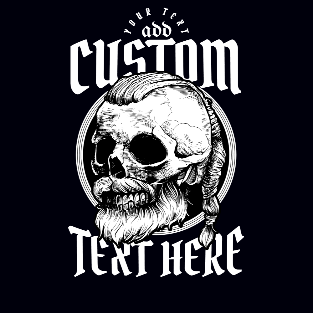 Viking skull illustration editable t-shirt template