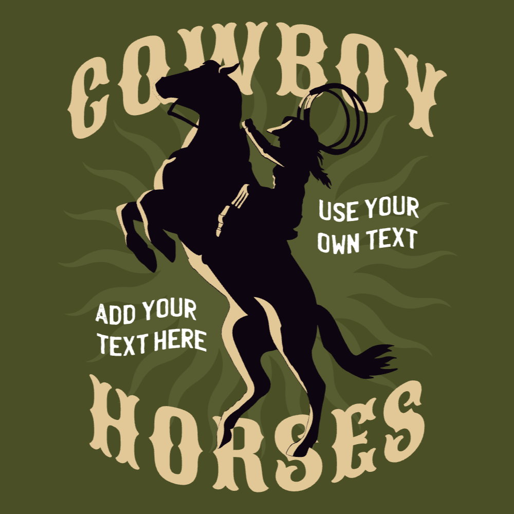 Vintage cowboy editable t-shirt template | Create Merch Online
