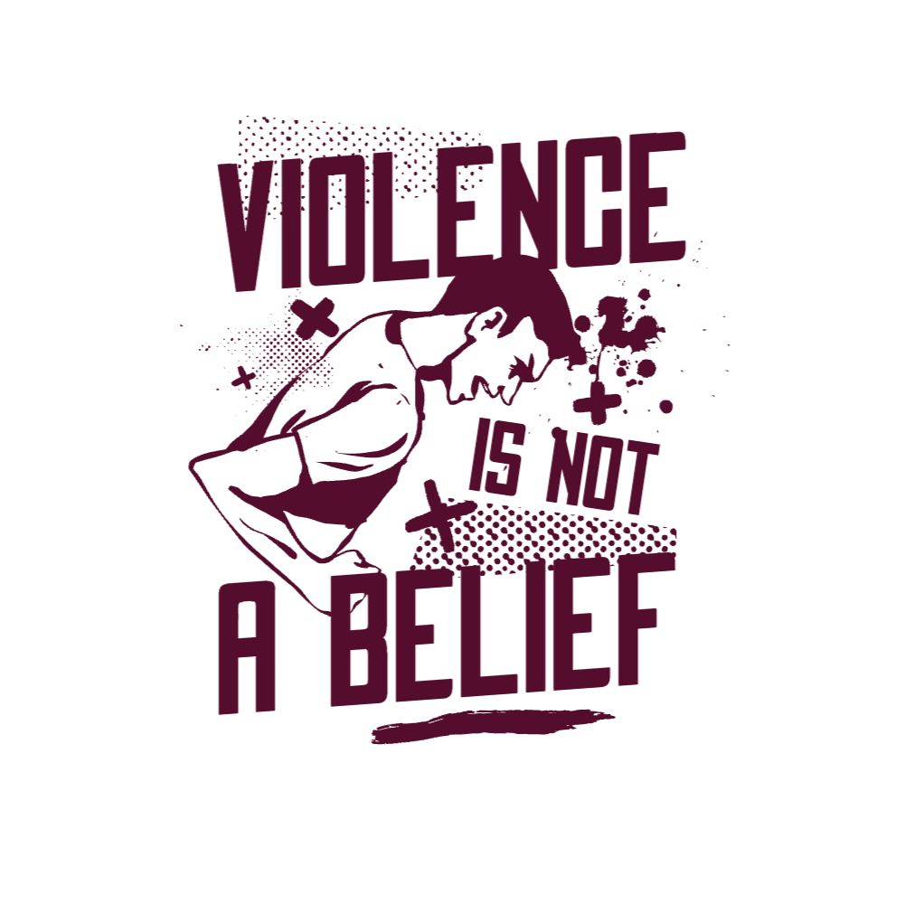 Violence not a belief editable t-shirt template