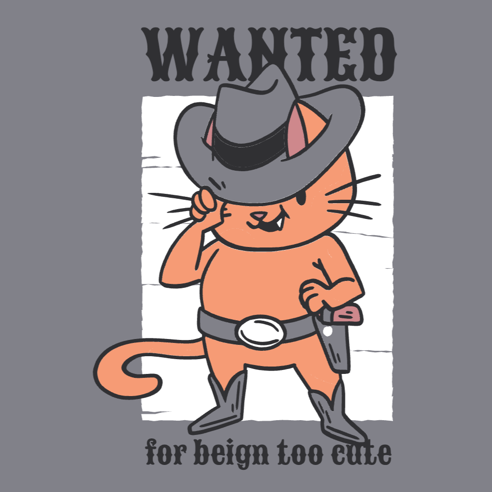 Wanted cowboy cat editable t-shirt template | T-Shirt Maker