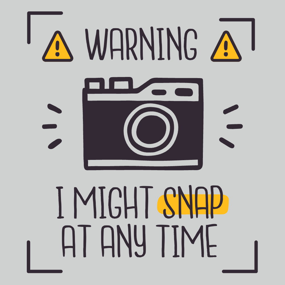 Warning camera editable t-shirt template | Create Merch Online
