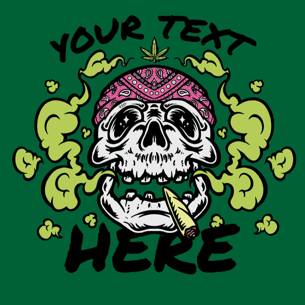 Weed skull editable t-shirt template | Create Online