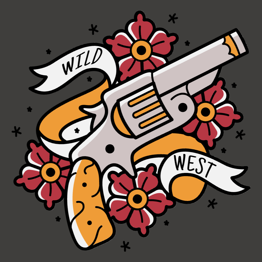 Wild west gun editable t-shirt template | Create Merch