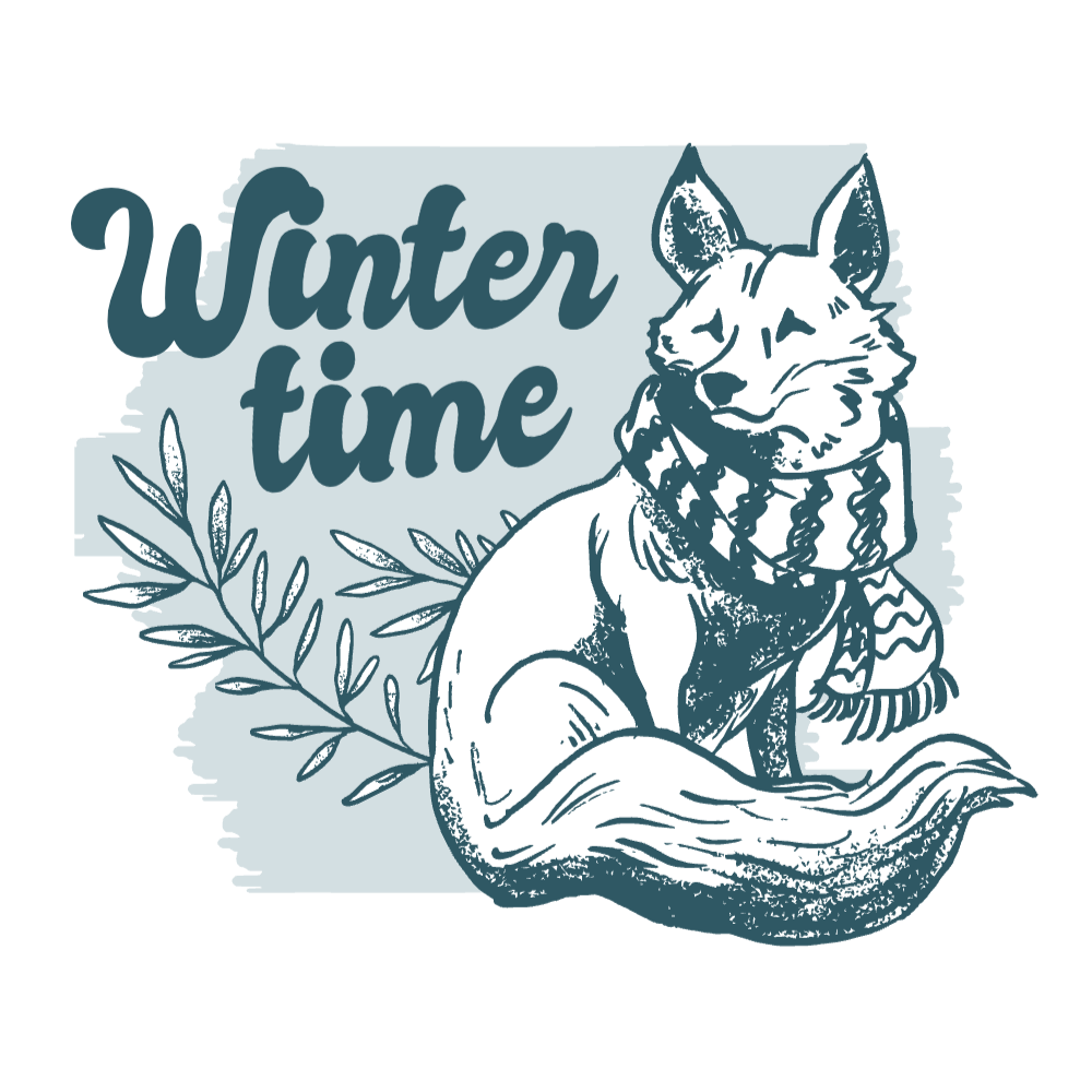 Winter fox editable t-shirt template | Create Online