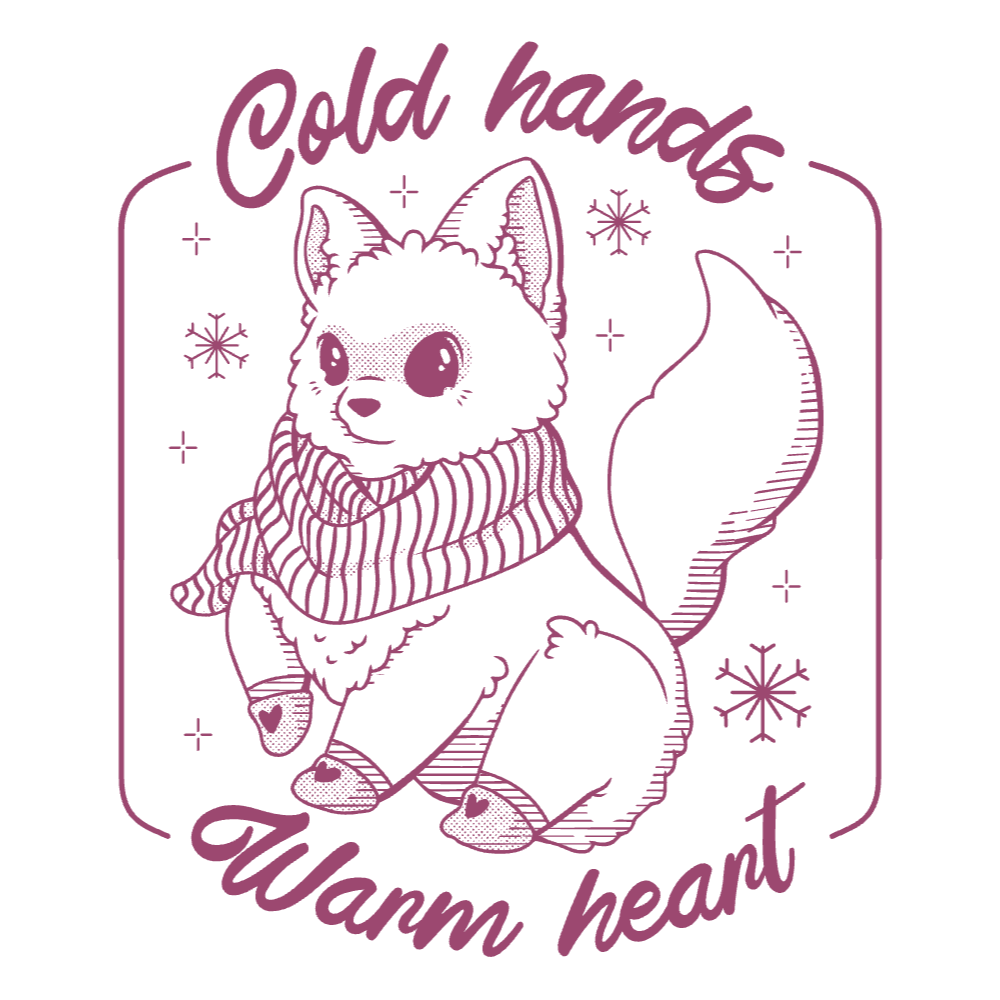 Winter fox scarf editable t-shirt template