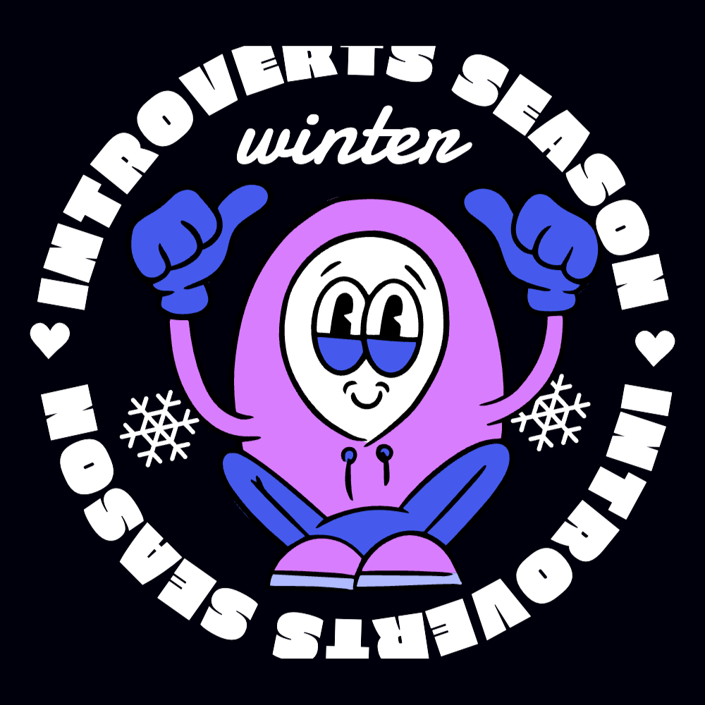 Winter introverts season editable t-shirt template