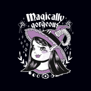 Witch girl editable t-shirt design template