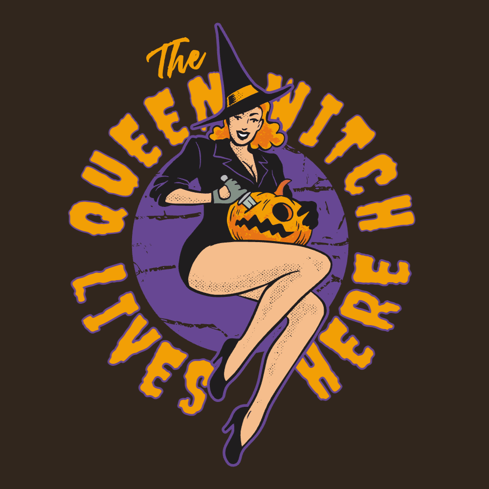 Witch and pumpkin editable t-shirt template | Create Designs