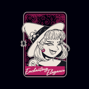 Witch card editable t-shirt design template