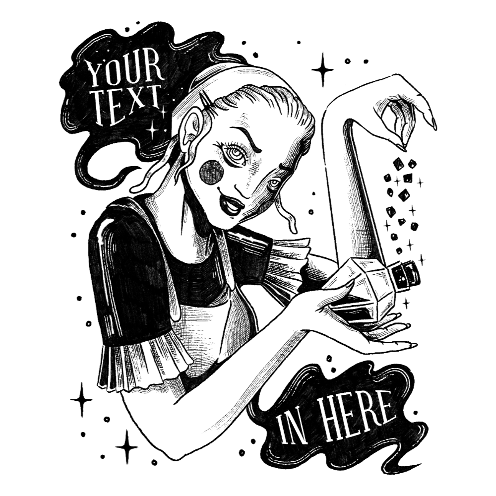Witch with potion editable t-shirt template | Create Merch