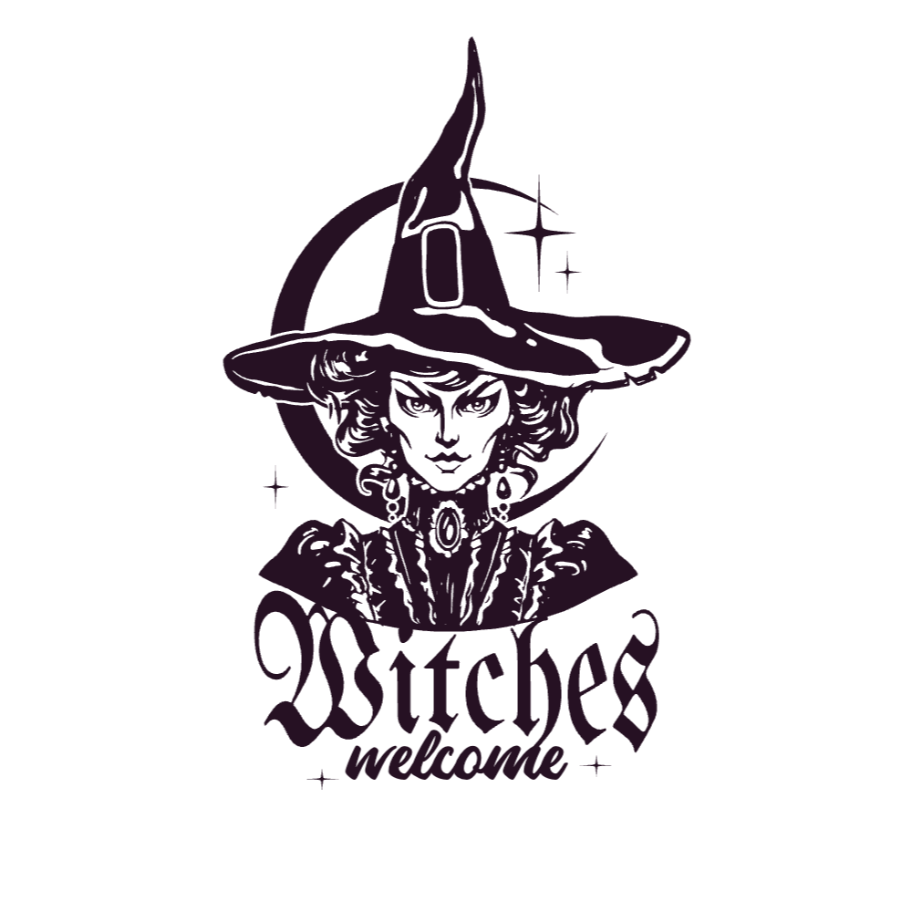 Witch young editable t-shirt template