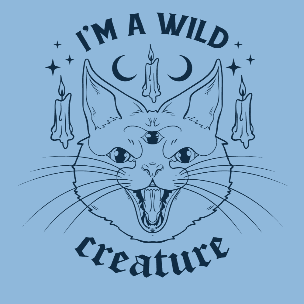 Witchy cat creature editable t-shirt template | T-Shirt Maker