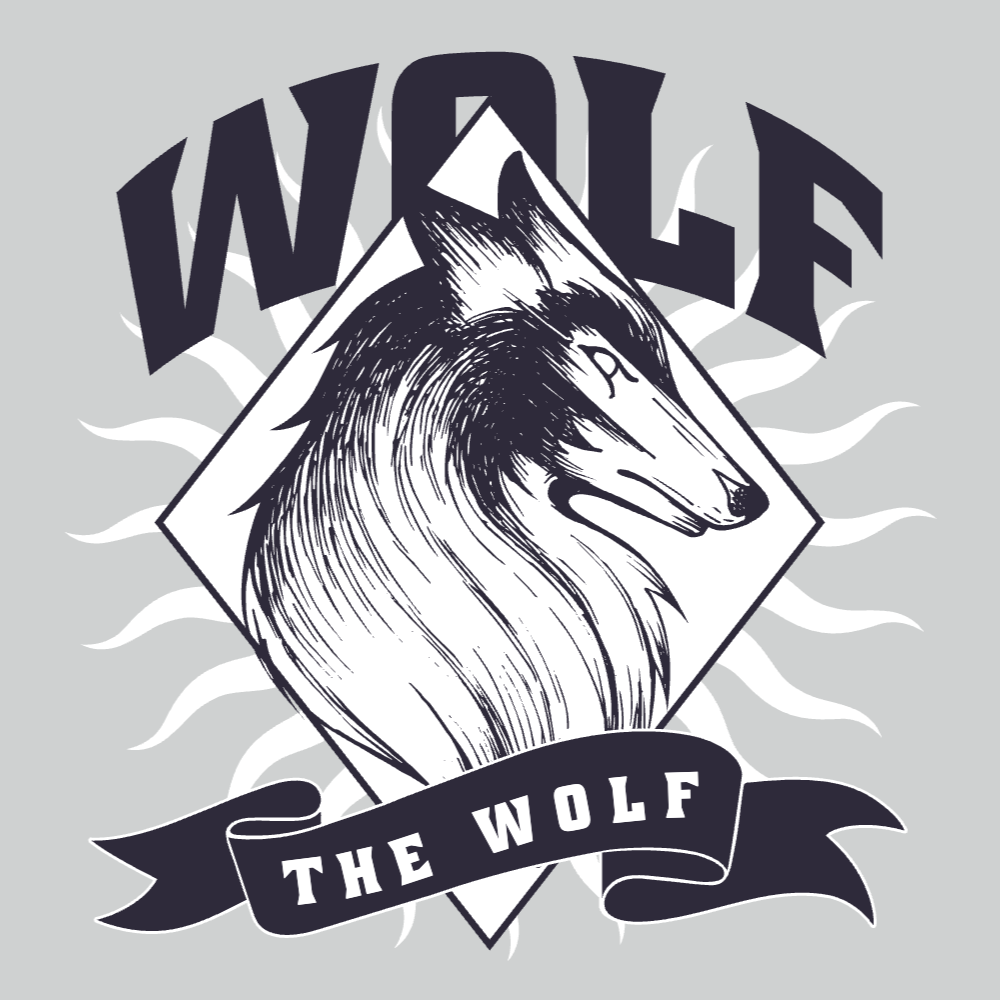 Wolf hand drawn editable t-shirt template | T-Shirt Maker