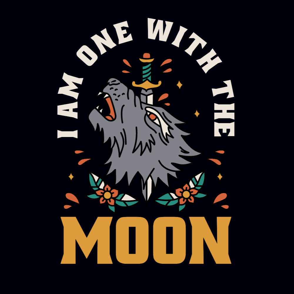 Wolf with dagger editable t-shirt template | T-Shirt Maker