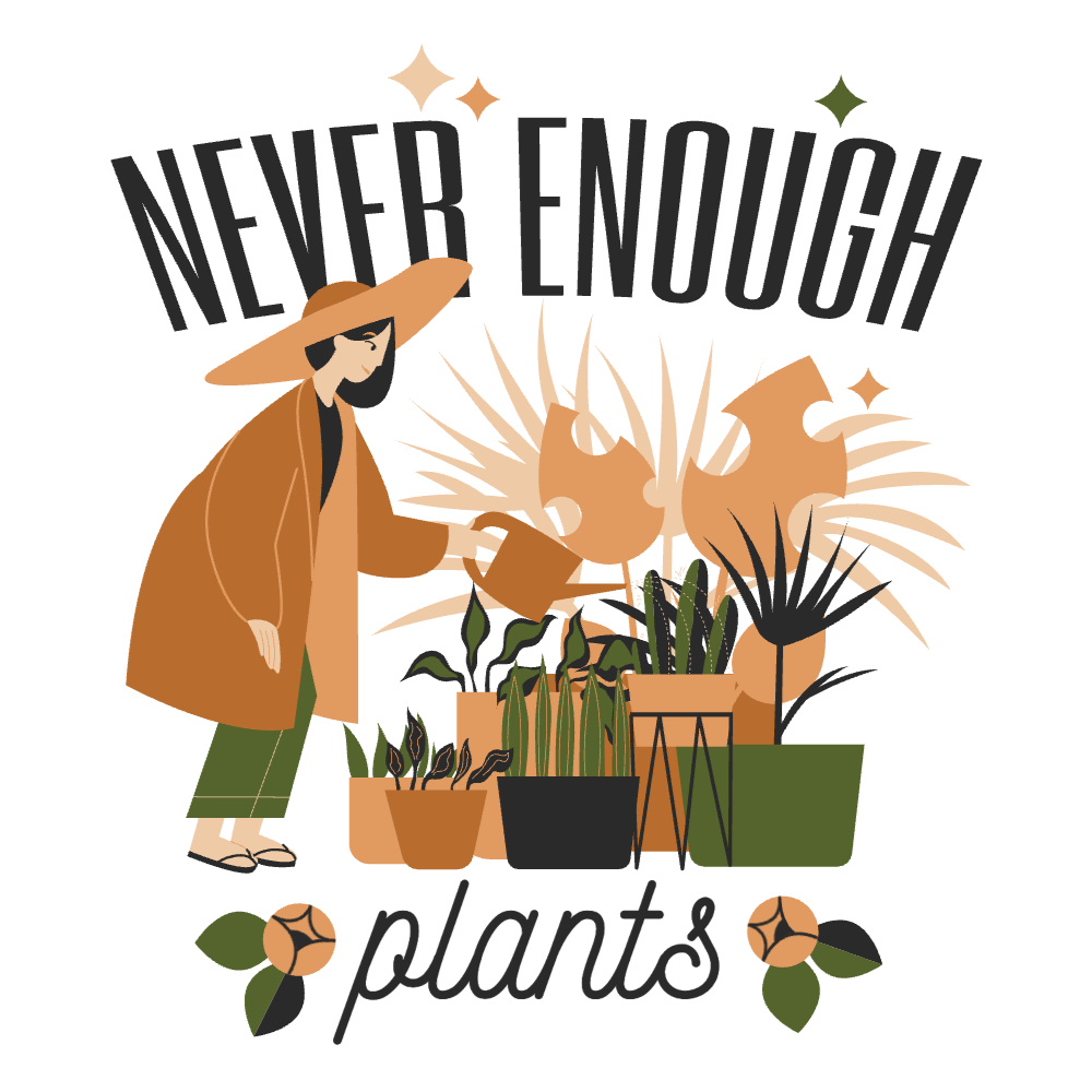 Woman watering plants editable t-shirt template | Create Online