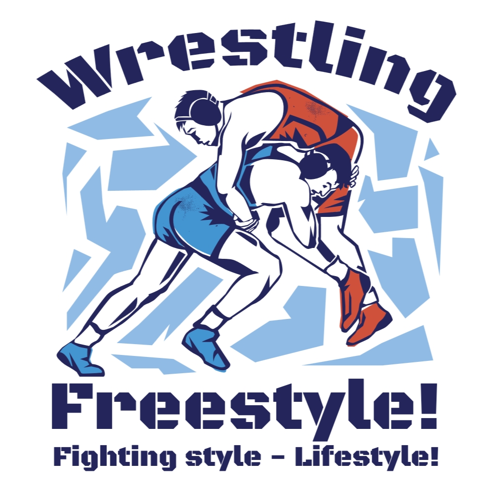Wrestling freestyle editable t-shirt template