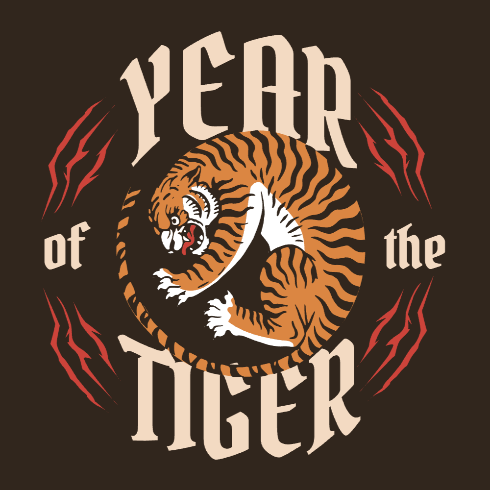 Year of the tiger editable t-shirt template | Create Online