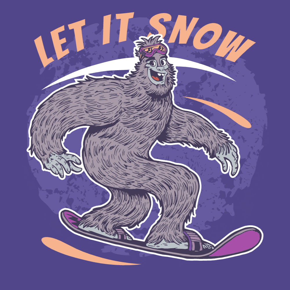 Yeti snowboarding editable t-shirt template | T-Shirt Maker