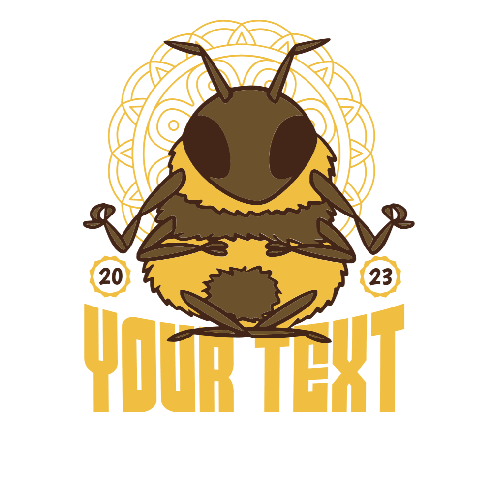 Yoga bee editable t-shirt template