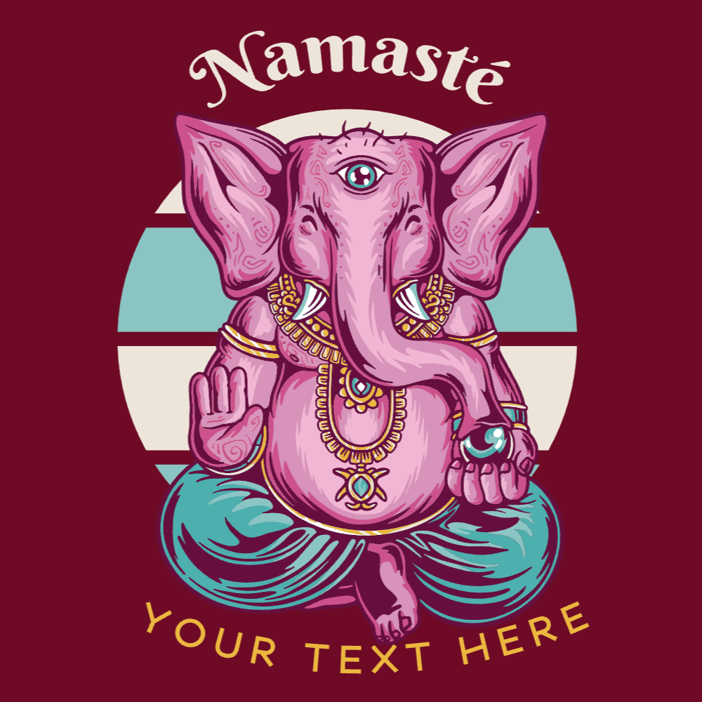 Yoga elephant editable t-shirt template | Create Merch