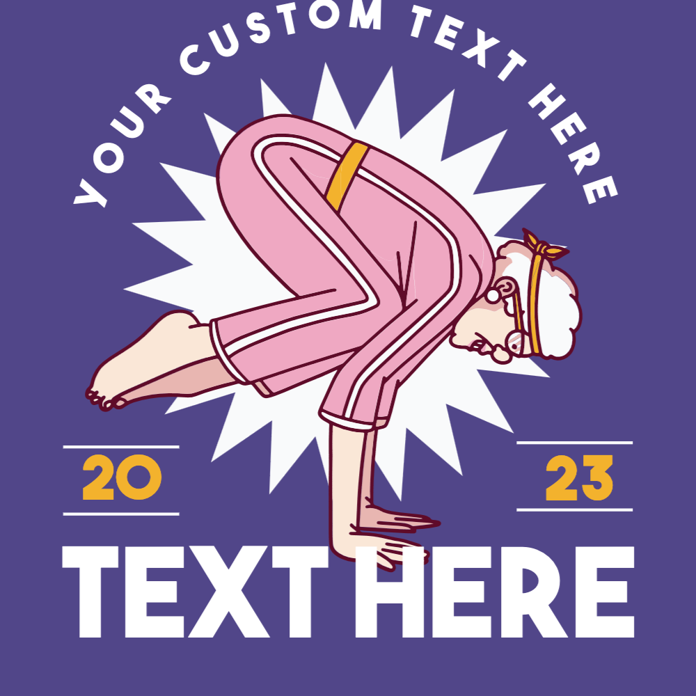 Yoga grandma editable t-shirt template