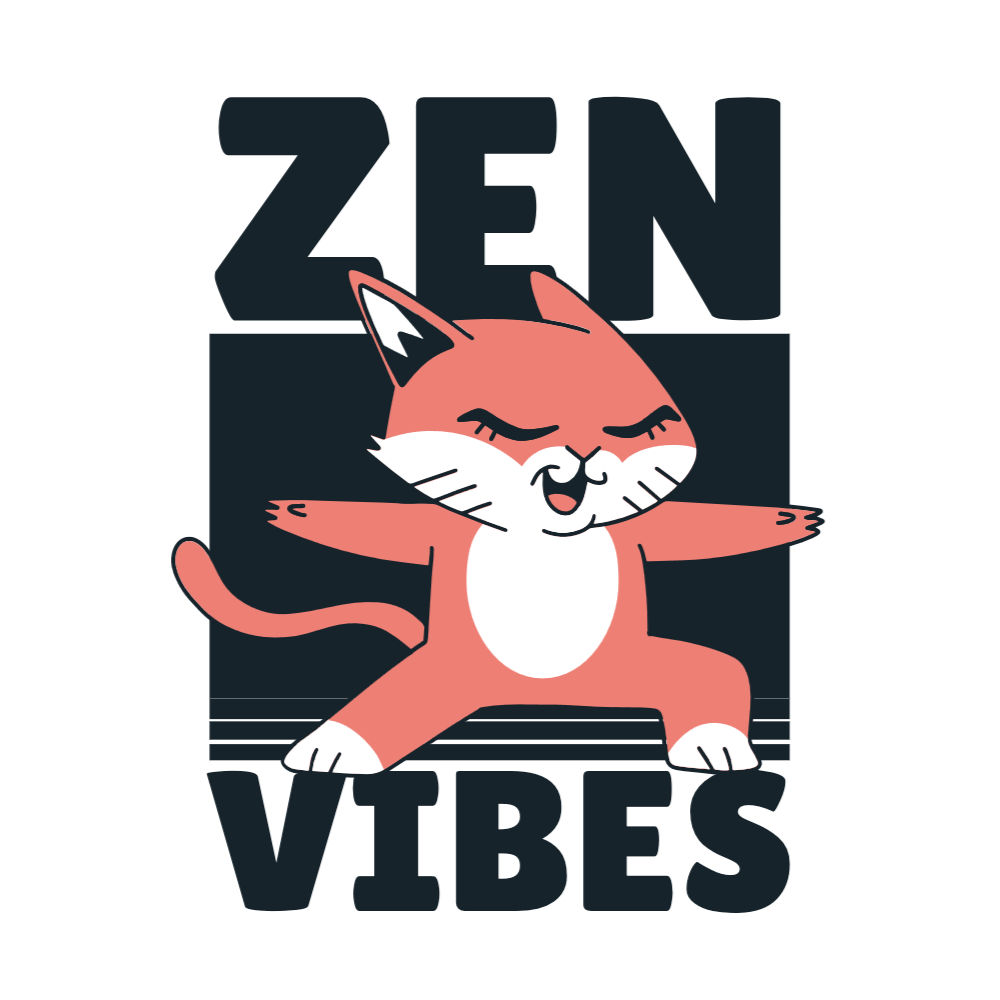 Yoga vibes cat editable t-shirt template