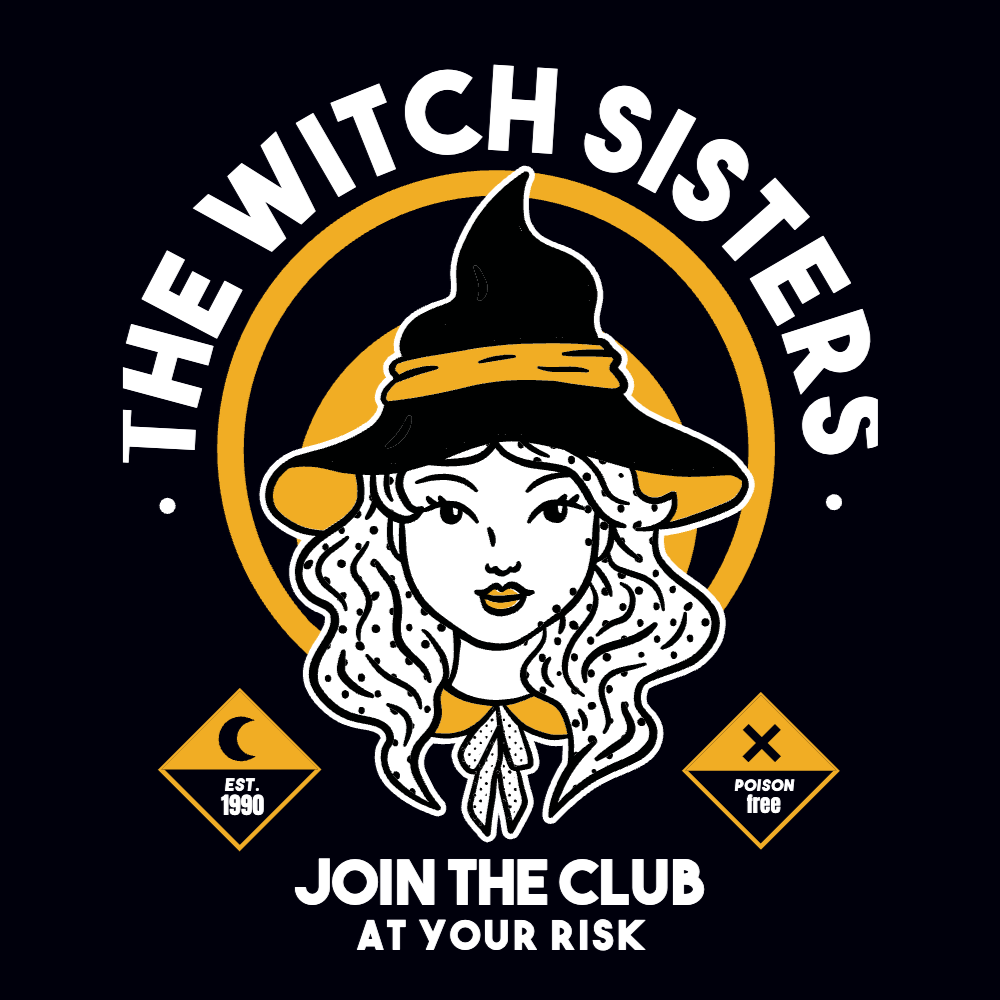 Young witch editable t-shirt design template